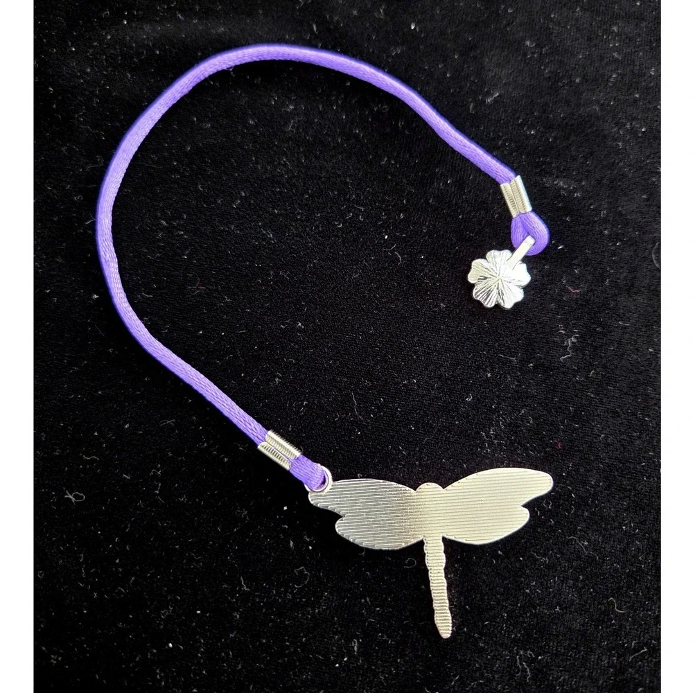 Artmarks by Cynthia Gale Dragonfly Genuine Abalone Wings Bookmark Purple Cord